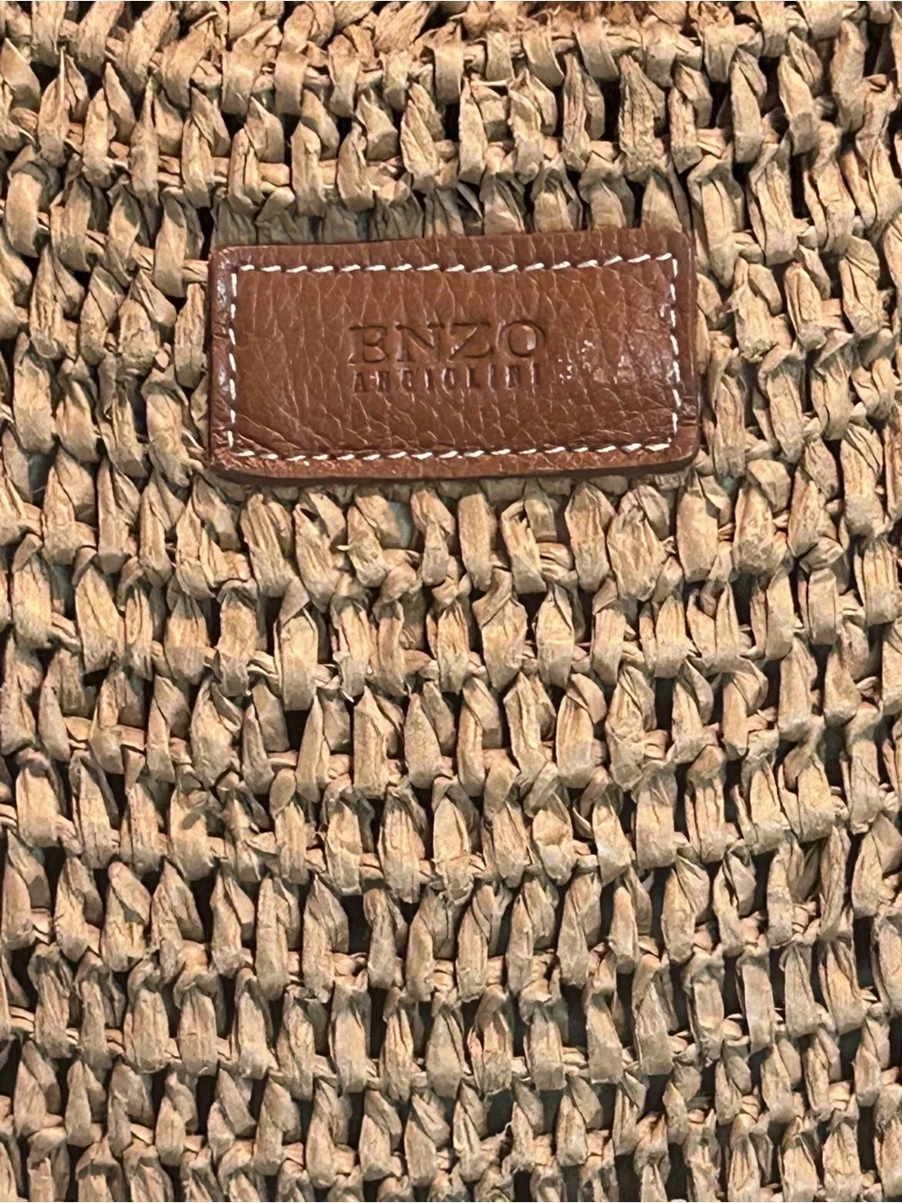 Enzo Angiolini Straw Tote Beach Bag Purse